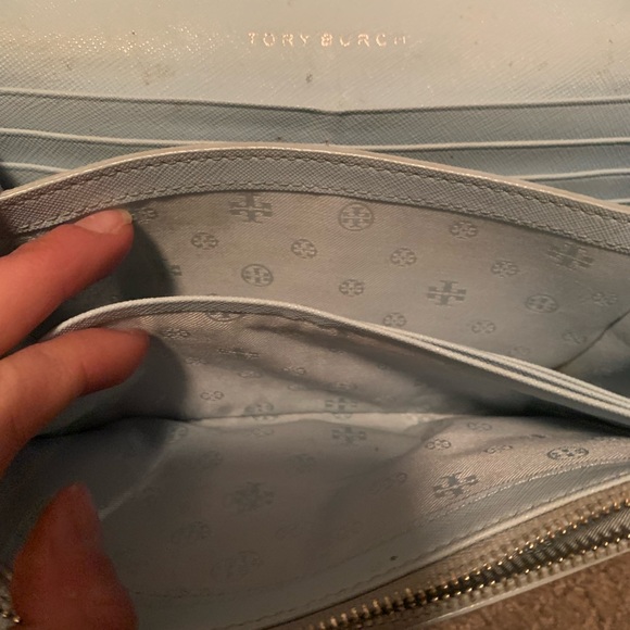 Tory Burch Robinson wallet crossbody satchel bag light blue - Picture 8 of 14
